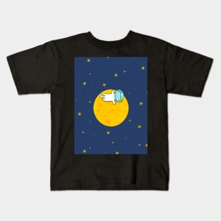 Moon, Stars and a Cat Kids T-Shirt